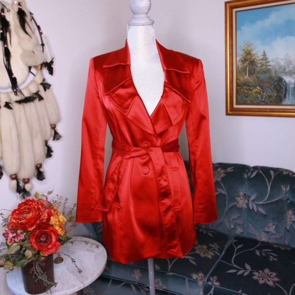 Cache Red Trench Coat S